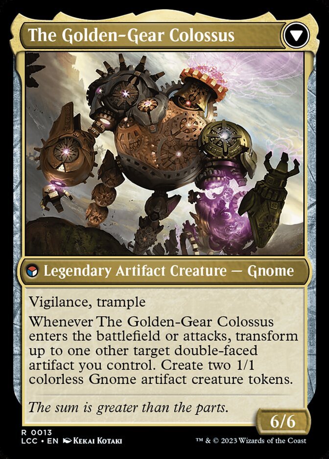 Tetzin, Gnome Champion // The Golden-Gear Colossus back