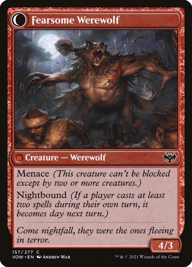 Fearful Villager // Fearsome Werewolf back
