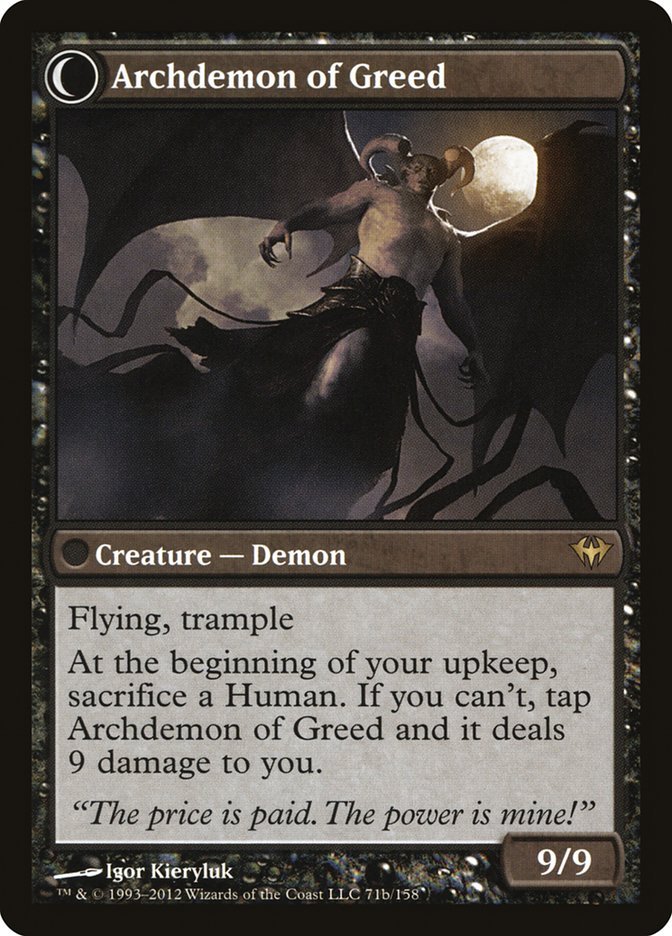 Ravenous Demon // Archdemon of Greed back
