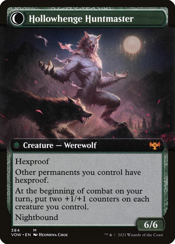 Avabruck Caretaker // Hollowhenge Huntmaster (Extended Art) back
