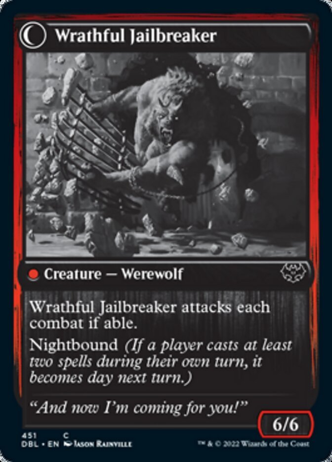 Weary Prisoner // Wrathful Jailbreaker back