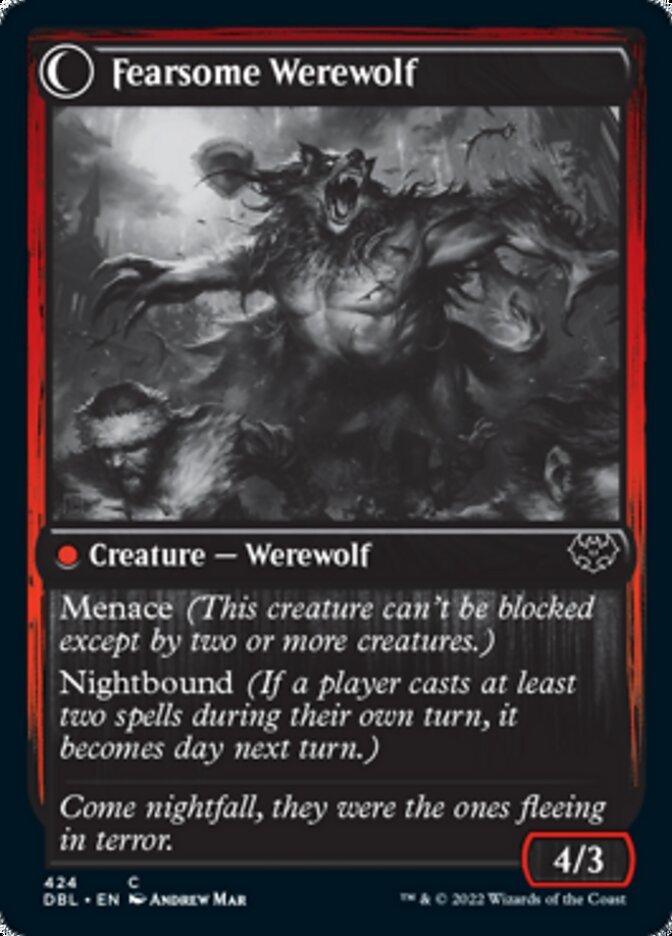 Fearful Villager // Fearsome Werewolf back