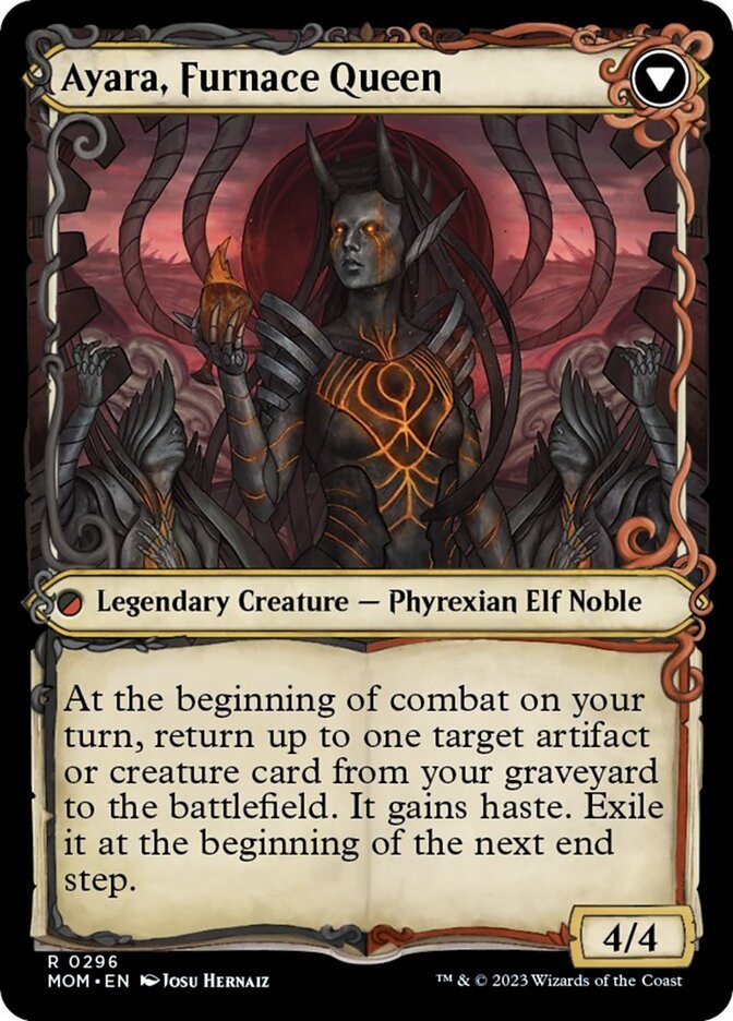 Ayara, Widow of the Realm // Ayara, Furnace Queen (Showcase) back