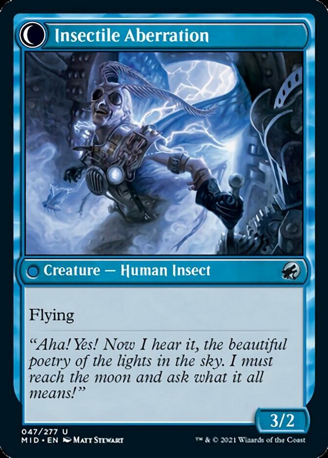 Delver of Secrets // Insectile Aberration back