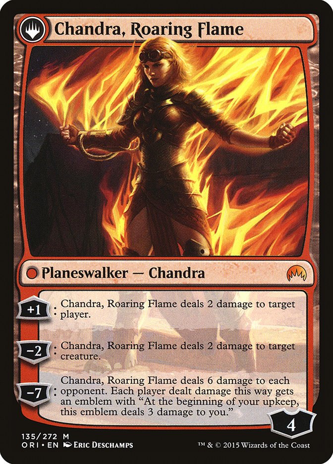 Chandra, Fire of Kaladesh // Chandra, Roaring Flame back
