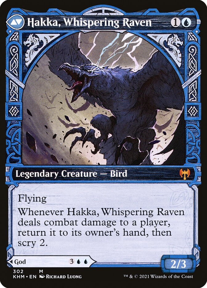 Alrund, God of the Cosmos // Hakka, Whispering Raven (Showcase) back
