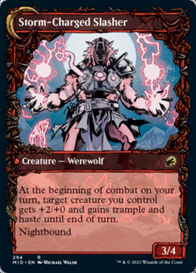 Reckless Stormseeker // Storm-Charged Slasher (Showcase) back