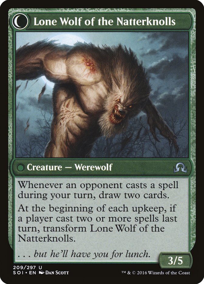 Hermit of the Natterknolls // Lone Wolf of the Natterknolls back