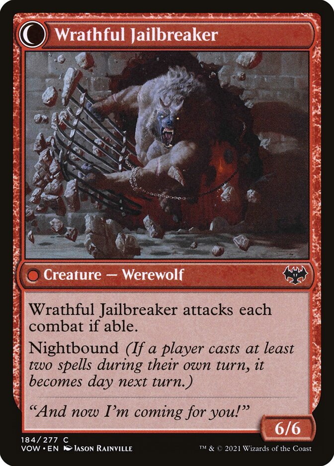 Weary Prisoner // Wrathful Jailbreaker back