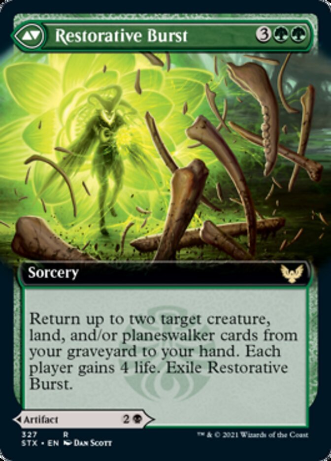 Pestilent Cauldron // Restorative Burst (Extended Art) back