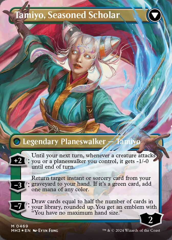 Tamiyo, Inquisitive Student // Tamiyo, Seasoned Scholar (Extended Art) back
