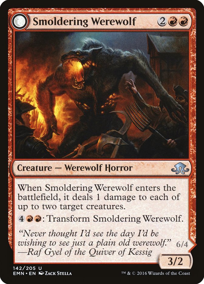 Smoldering Werewolf // Erupting Dreadwolf front
