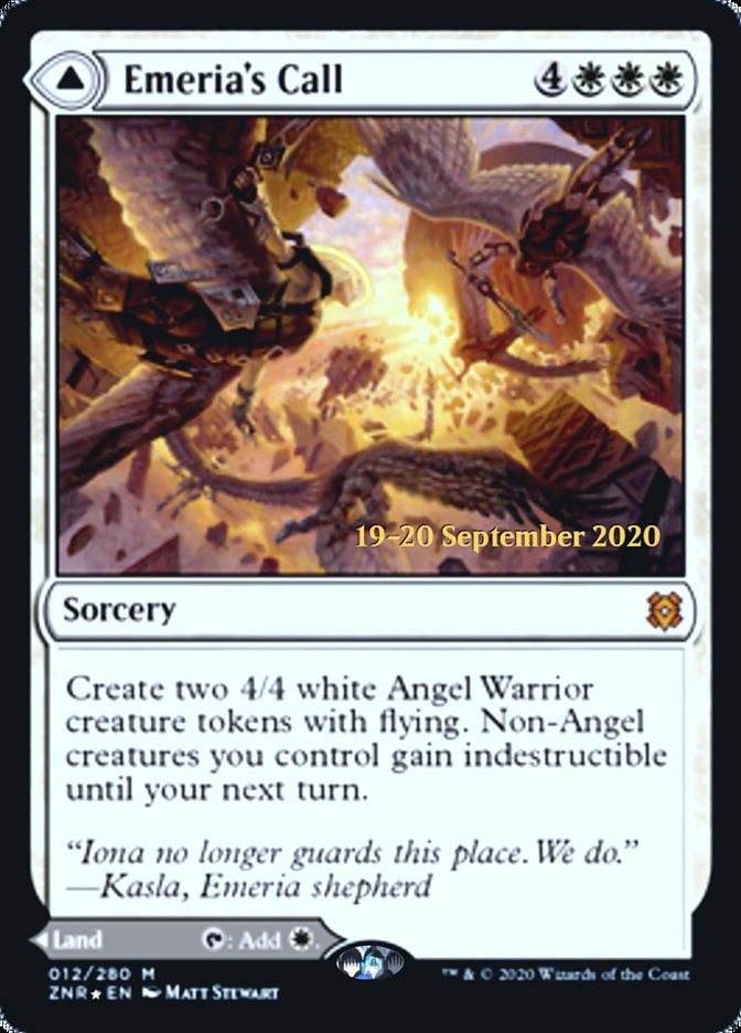 Emeria's Call // Emeria, Shattered Skyclave (PR Foil) front