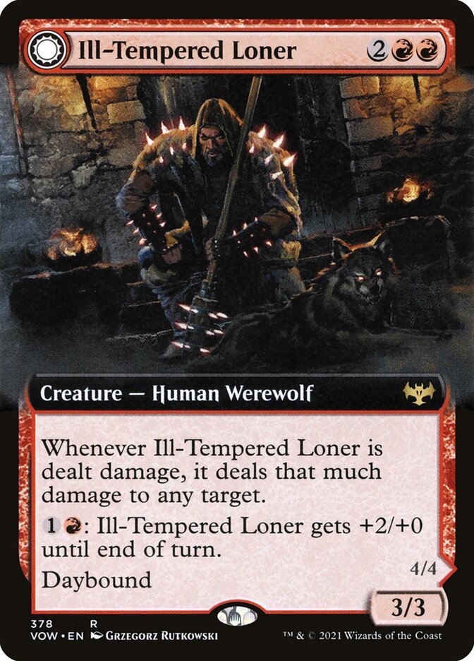 Ill-Tempered Loner // Howlpack Avenger (Extended Art) front