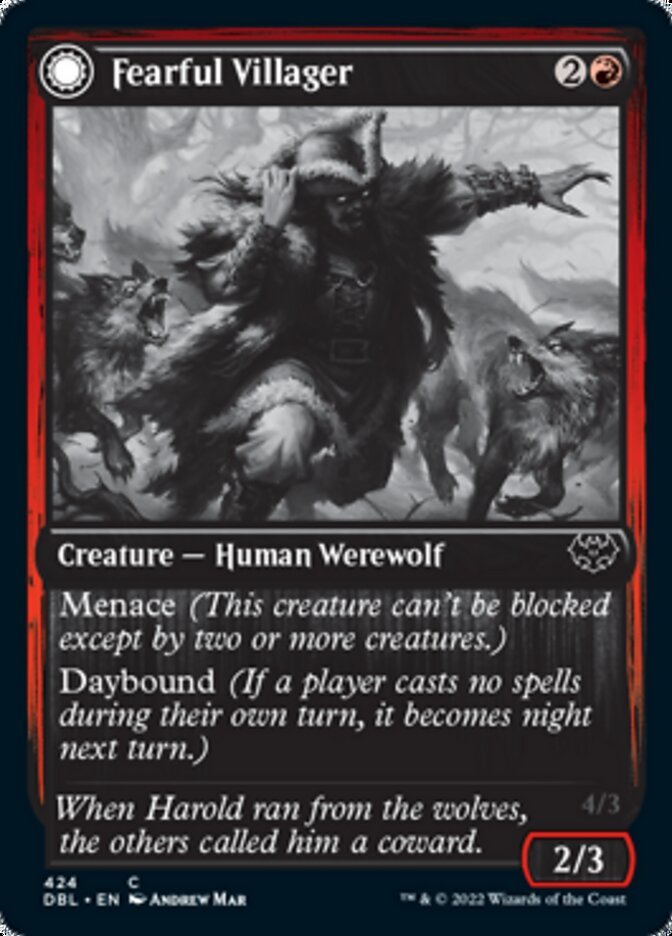 Fearful Villager // Fearsome Werewolf front