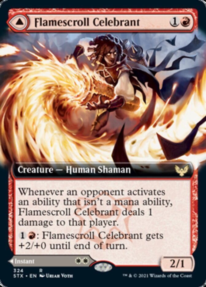 Flamescroll Celebrant // Revel in Silence (Extended Art) front