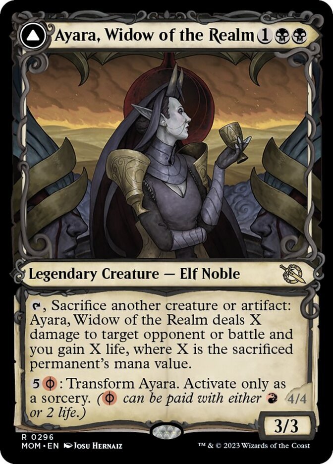 Ayara, Widow of the Realm // Ayara, Furnace Queen (Showcase) front