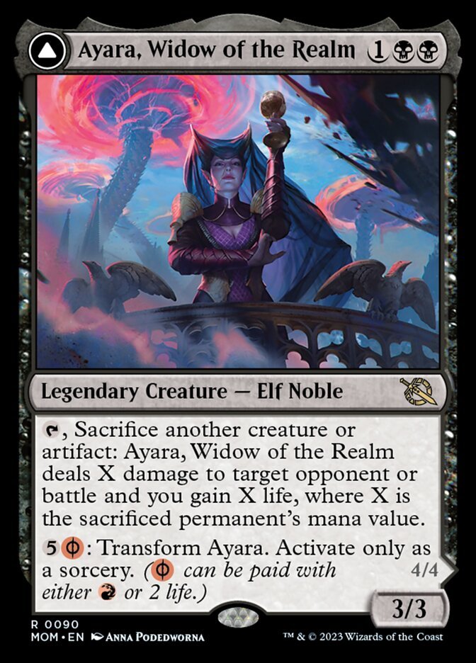 Ayara, Widow of the Realm // Ayara, Furnace Queen front