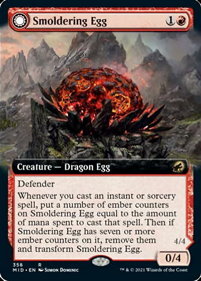 Smoldering Egg // Ashmouth Dragon (Extended Art) front