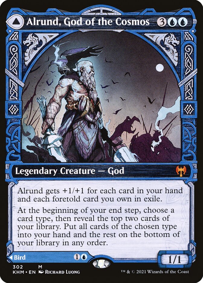 Alrund, God of the Cosmos // Hakka, Whispering Raven (Showcase) front
