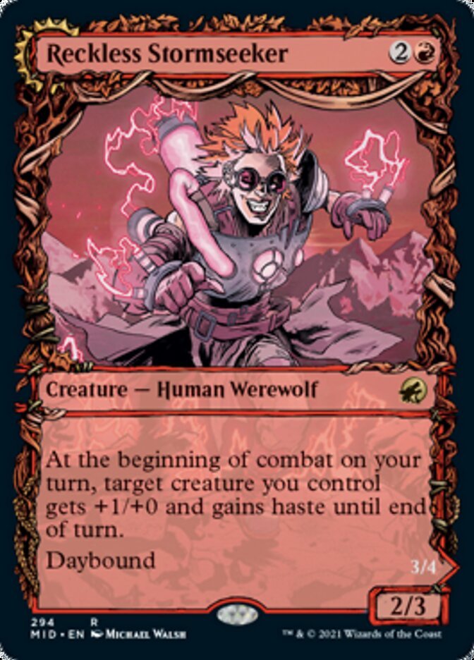 Reckless Stormseeker // Storm-Charged Slasher (Showcase) front