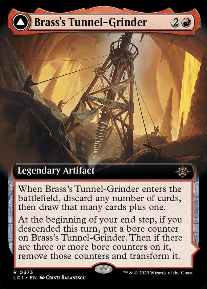 Brass's Tunnel-Grinder // Tecutlan, the Searing Rift (Extended Art) front