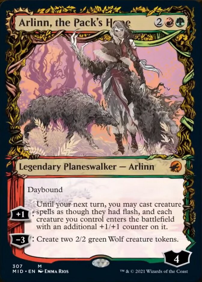 Arlinn, the Pack's Hope // Arlinn, the Moon's Fury (Showcase) front