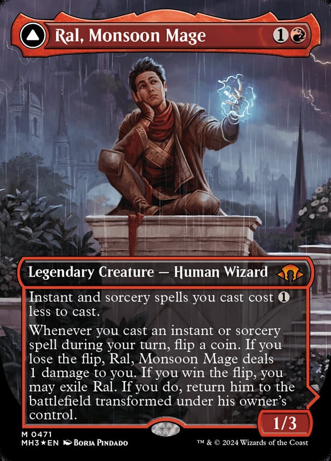 Ral, Monsoon Mage // Ral, Leyline Prodigy (Extended Art) front